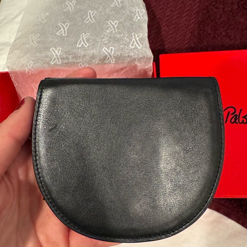 Paloma Picasso Black Leather Coin Purse Frame French - Picture 3 of 8